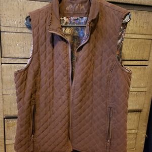 Brown quilted vest